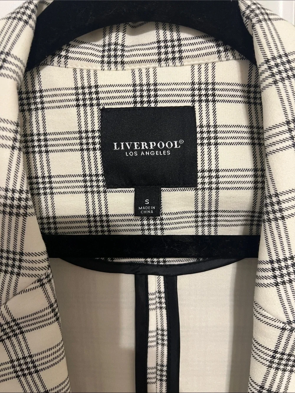 Liverpool Cream and Black Plaid Two-Piece Suit - Picture 3 of 6